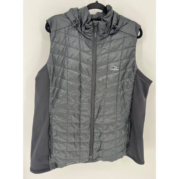 L.L. Bean Unisex 2X Plus Black Quilted Hooded Vest - Picture 8 of 11